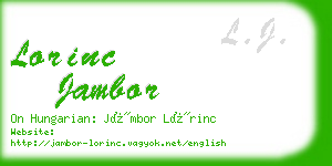 lorinc jambor business card